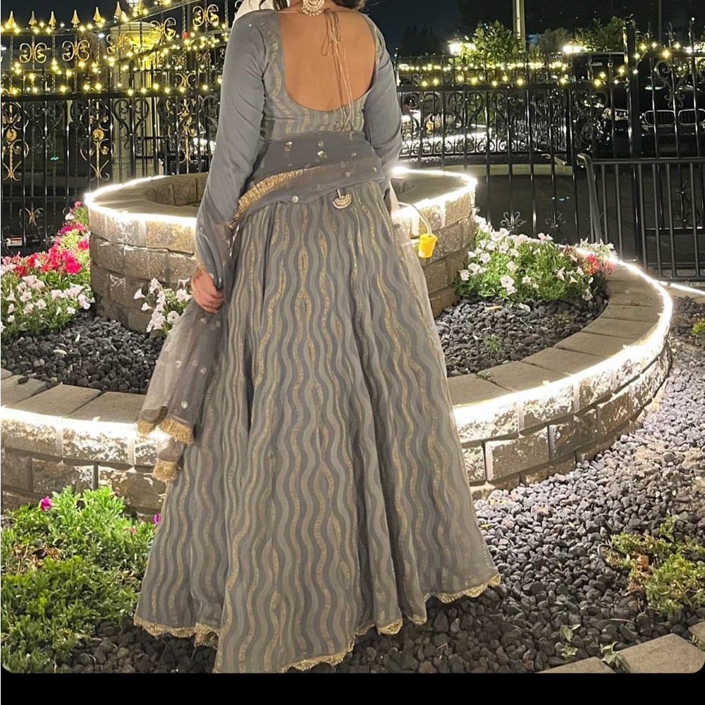 Grey and golden lehenga
